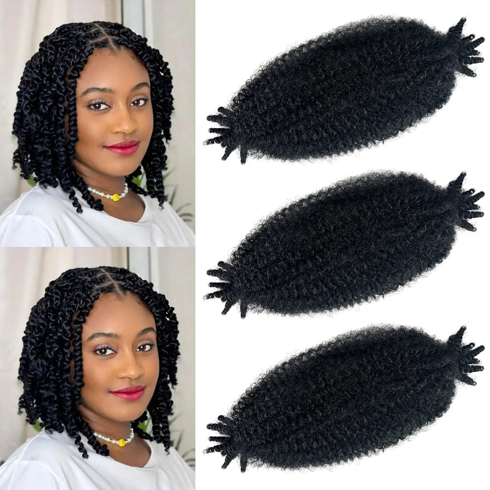 Hodgeous Marley Twist Hair pack3-1B close-up shows soft fibers for natural styling