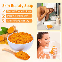 HOYEHOLA Kojic Turmeric Soap Bar texture with rich foam and moisture.