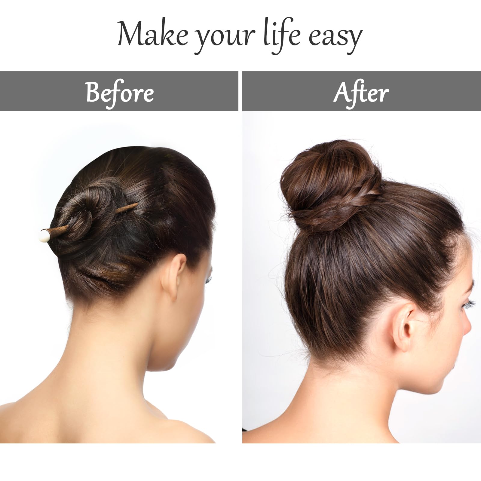 Ballet bun created with HOFASON donut for elegant look