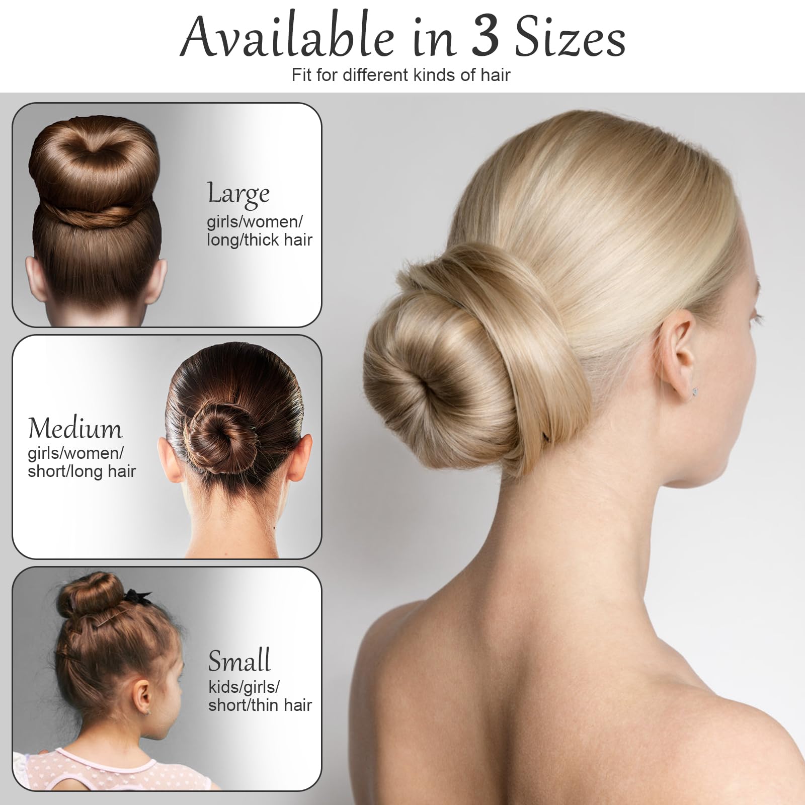 Long hair styling kit using HOFASON bun donuts