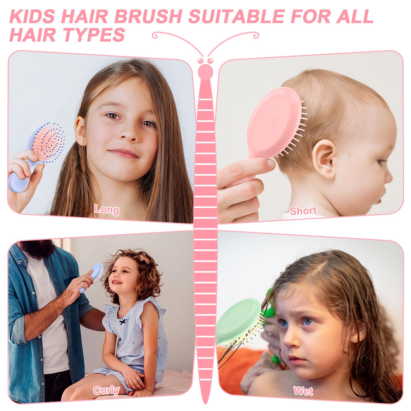 HOFASON mini brush suits all hair types for gentle detangling and faster drying