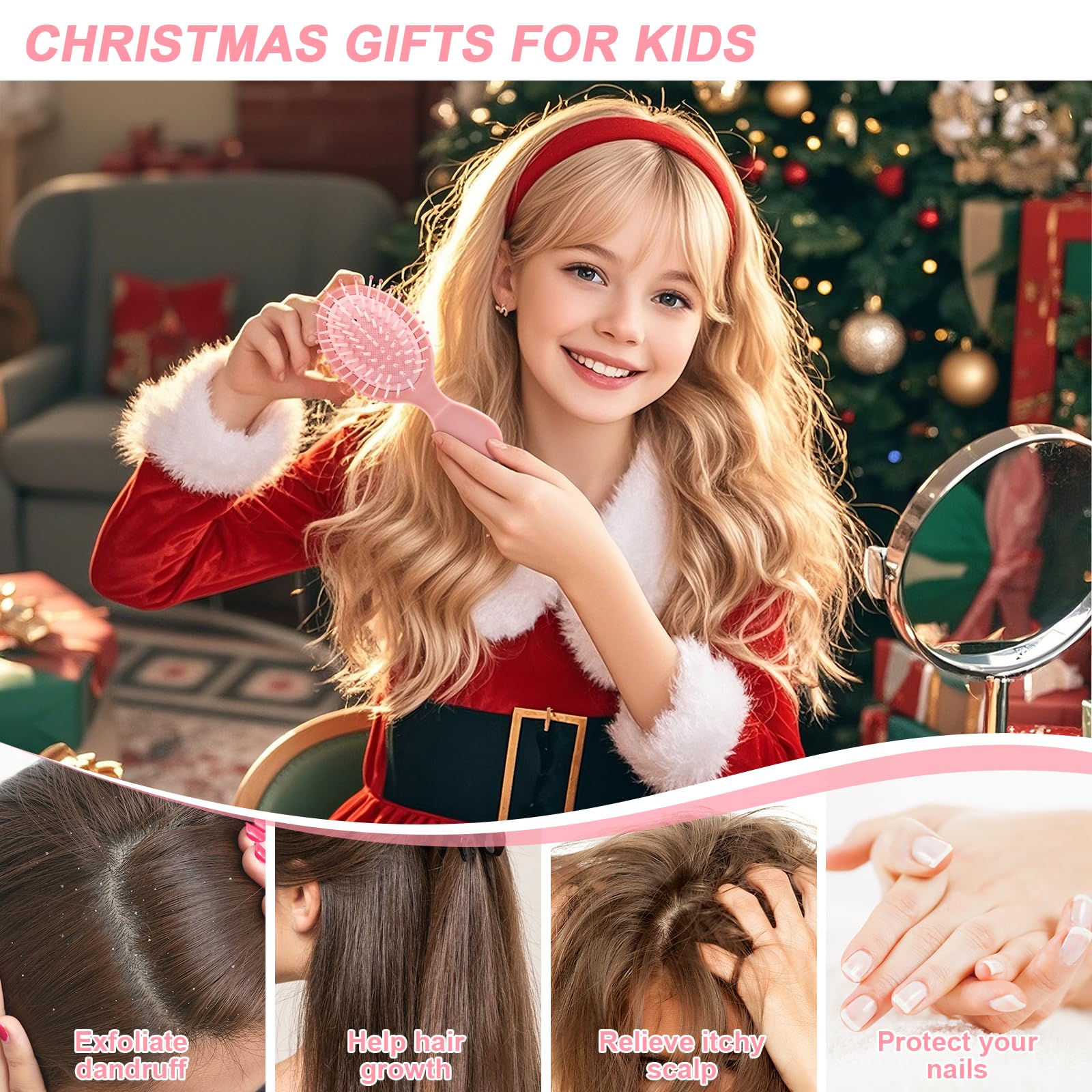 HOFASON mini detangling brush, gift-ready packaging option for spa parties and gifting