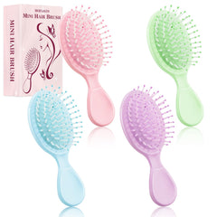 HOFASON mini wet hair brush in pastel macarons colors for on-the-go detangling.