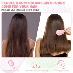 HOFASON mini brush with soft bristles reduces pulling on tangles for various hair types.