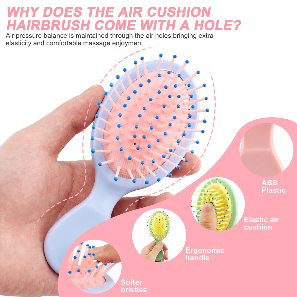 HOFASON ventilated mini brush promotes airflow while detangling to protect scalp