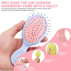 HOFASON ventilated mini brush promotes airflow while detangling to protect scalp