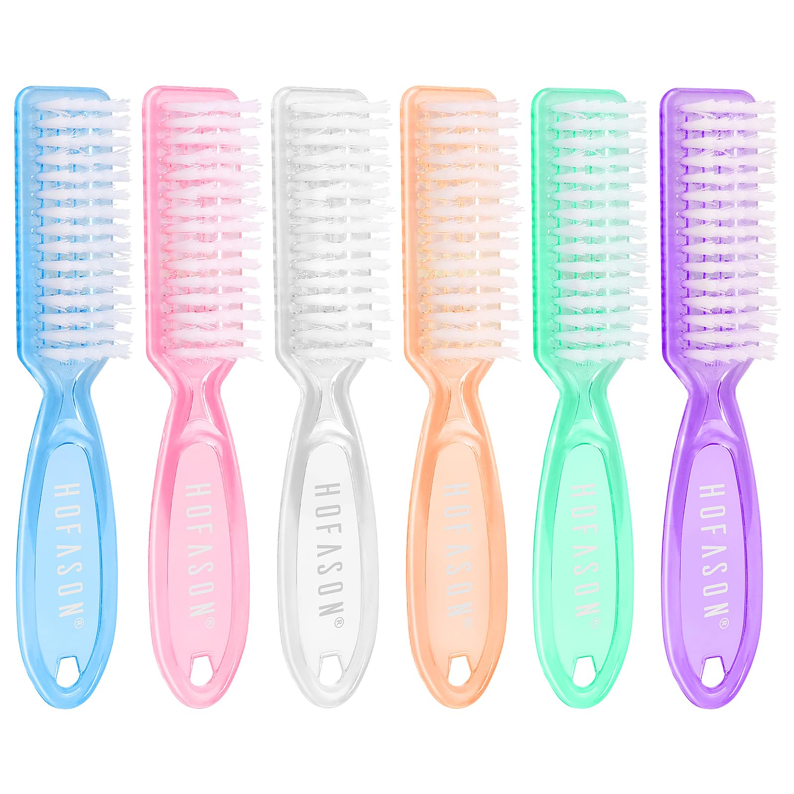 HOFASON nail brush clear-pack handle with ergonomic grip for easy use
