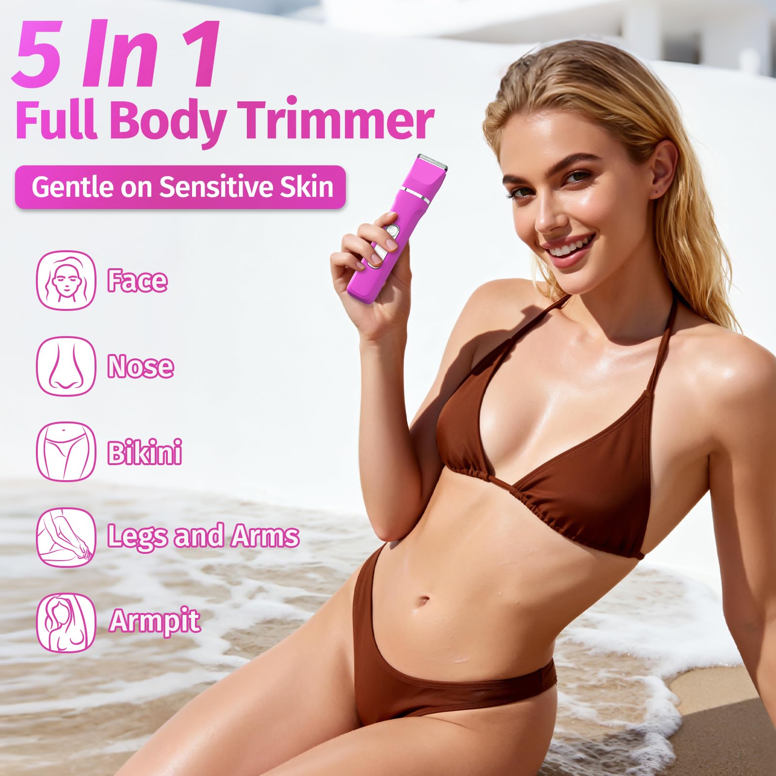 HOHOLE nose hair trimmer head for quick facial grooming without pulling
