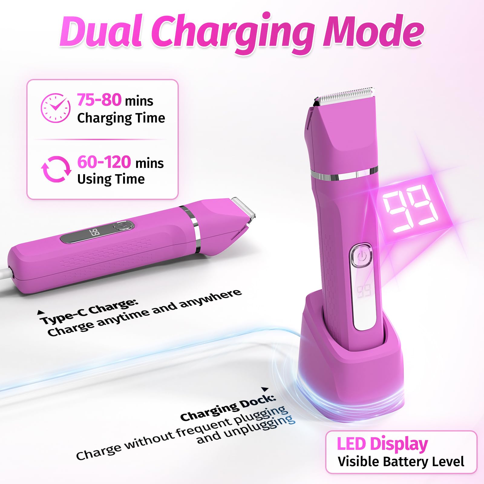 HOHOLE precision trimmer head for bikini line shaping and sensitive areas
