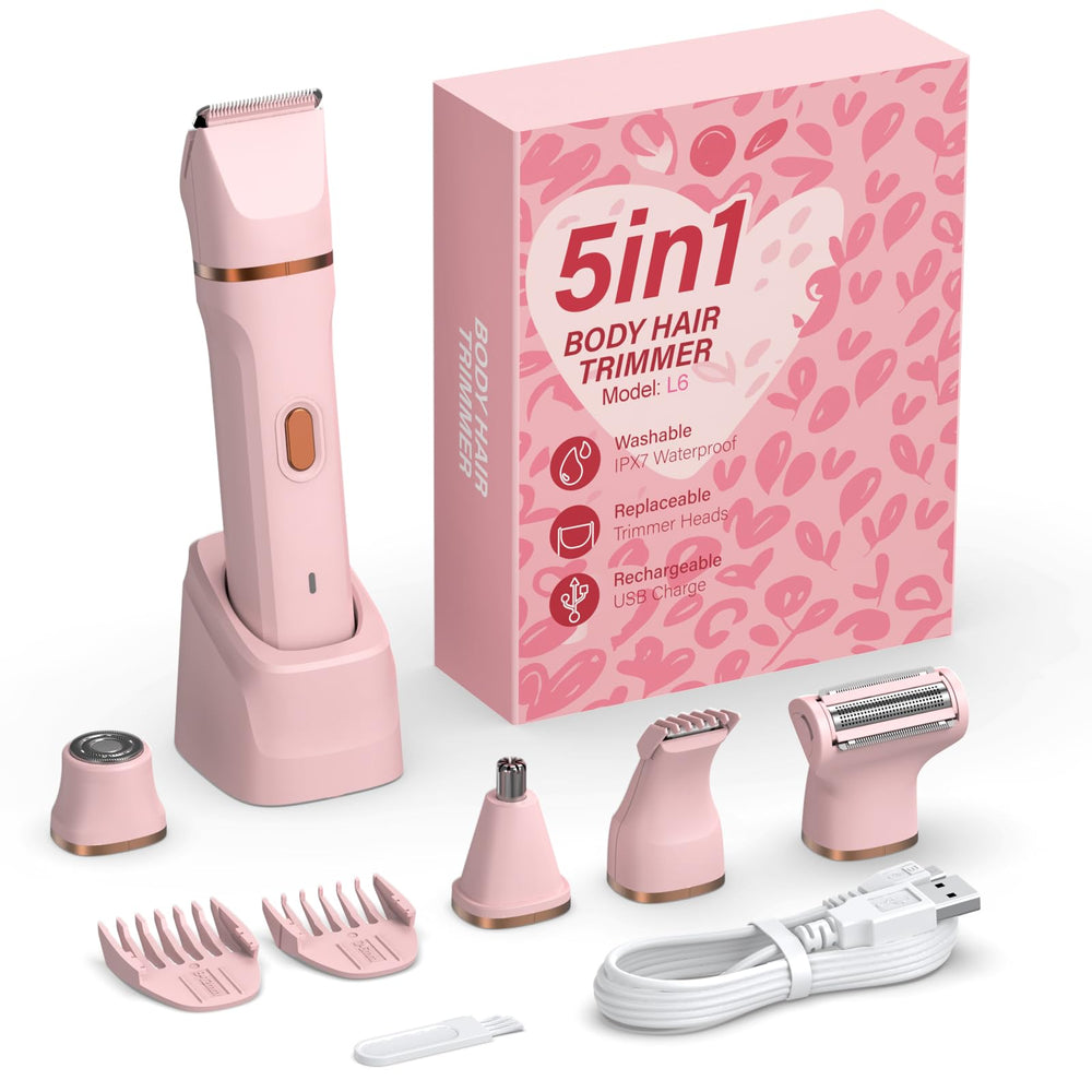 HOHOLE pink body trimmer held in hand showcasing ergonomic grip.