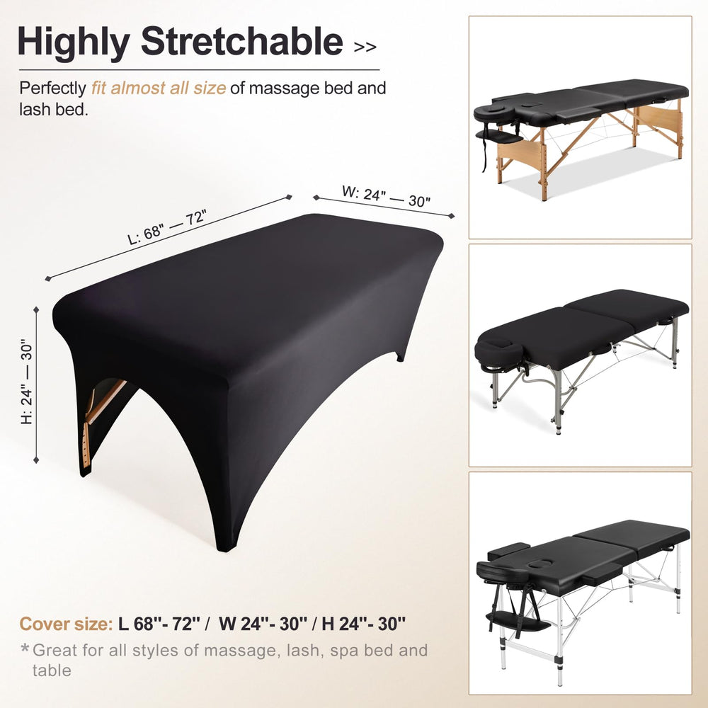 HOLITS bed cover showing cutout design for ergonomic access while working.