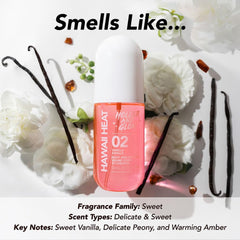 Holler & Glow Hawaii Heat label on bottle highlights tropical vanilla notes