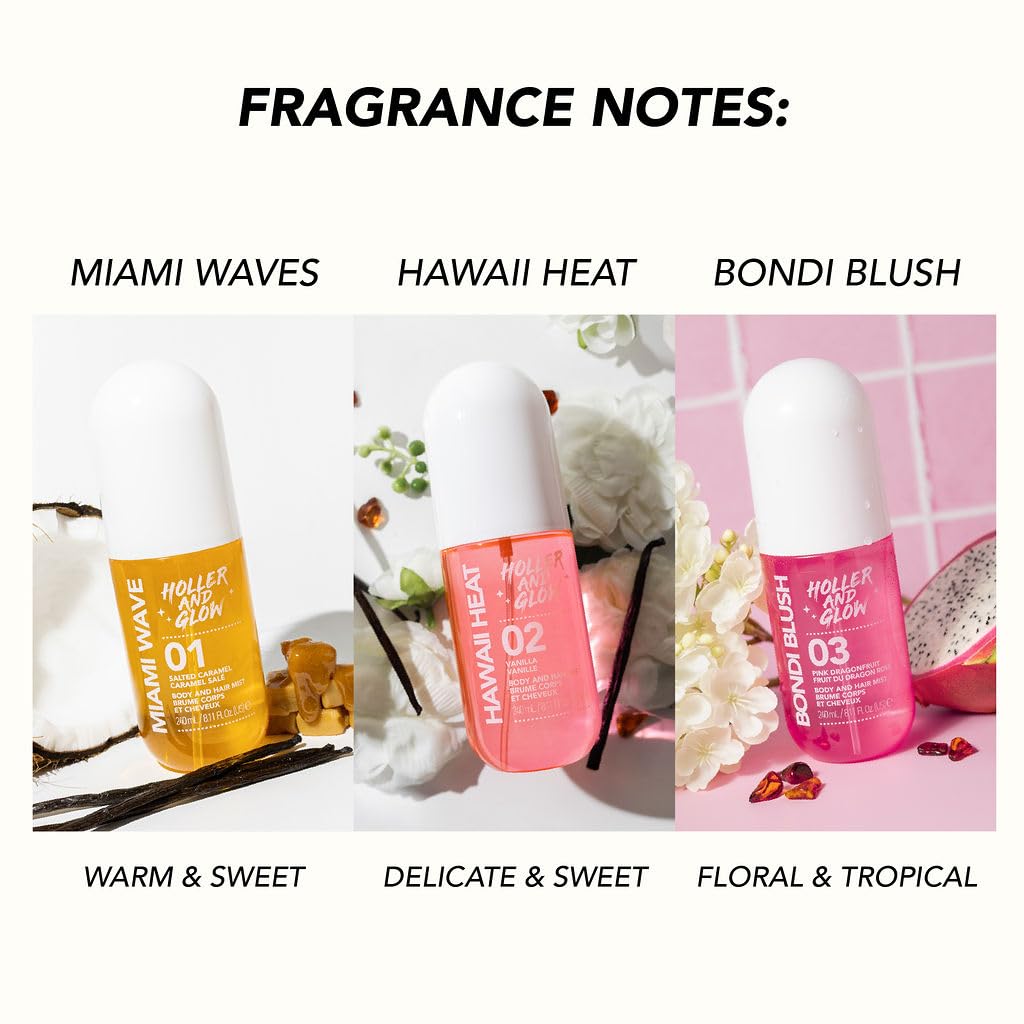 Holler & Glow Hawaii Heat mist dispersion creates a soft fragrance veil