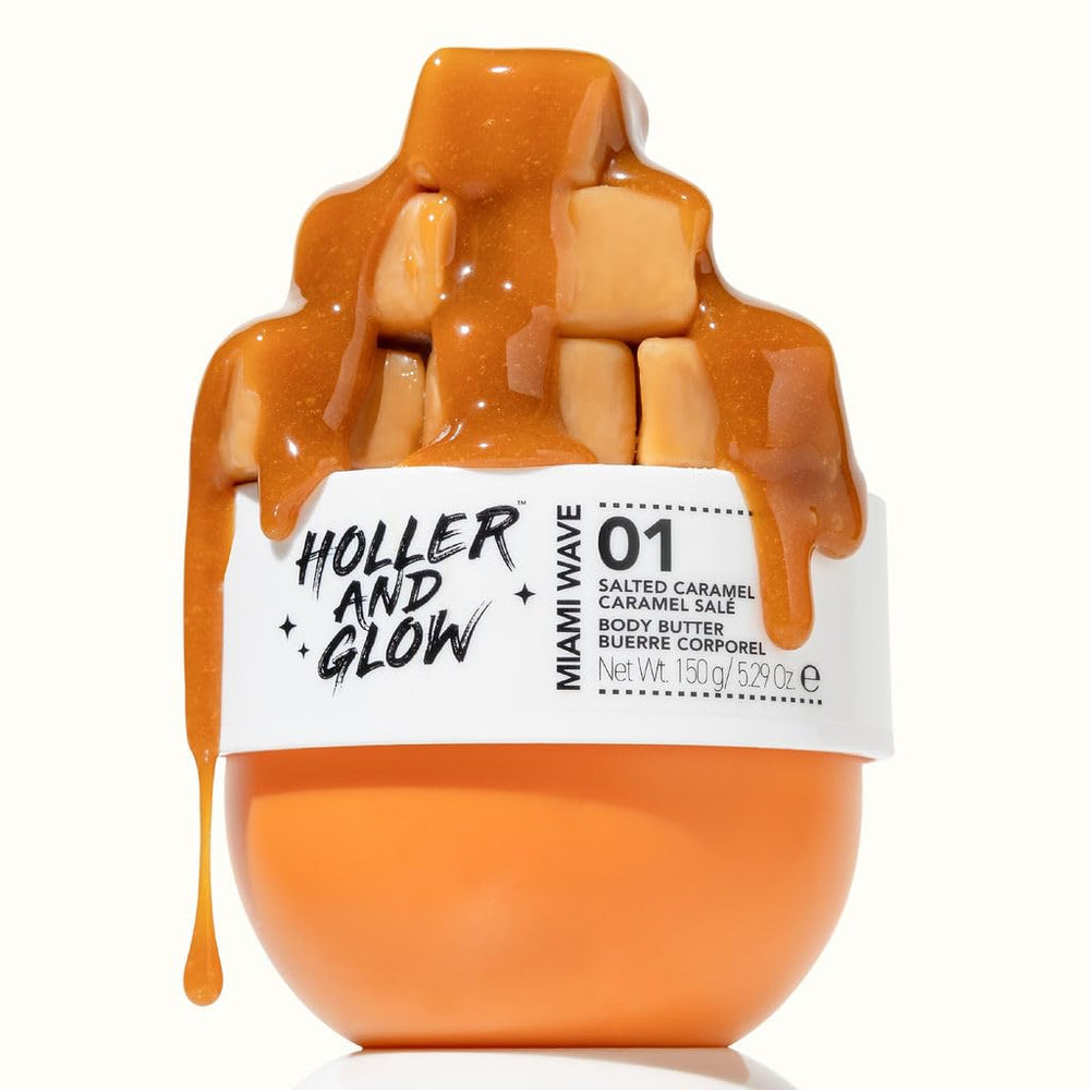 Holler & Glow Miami Wave coconut texture detail nourishes dry skin.