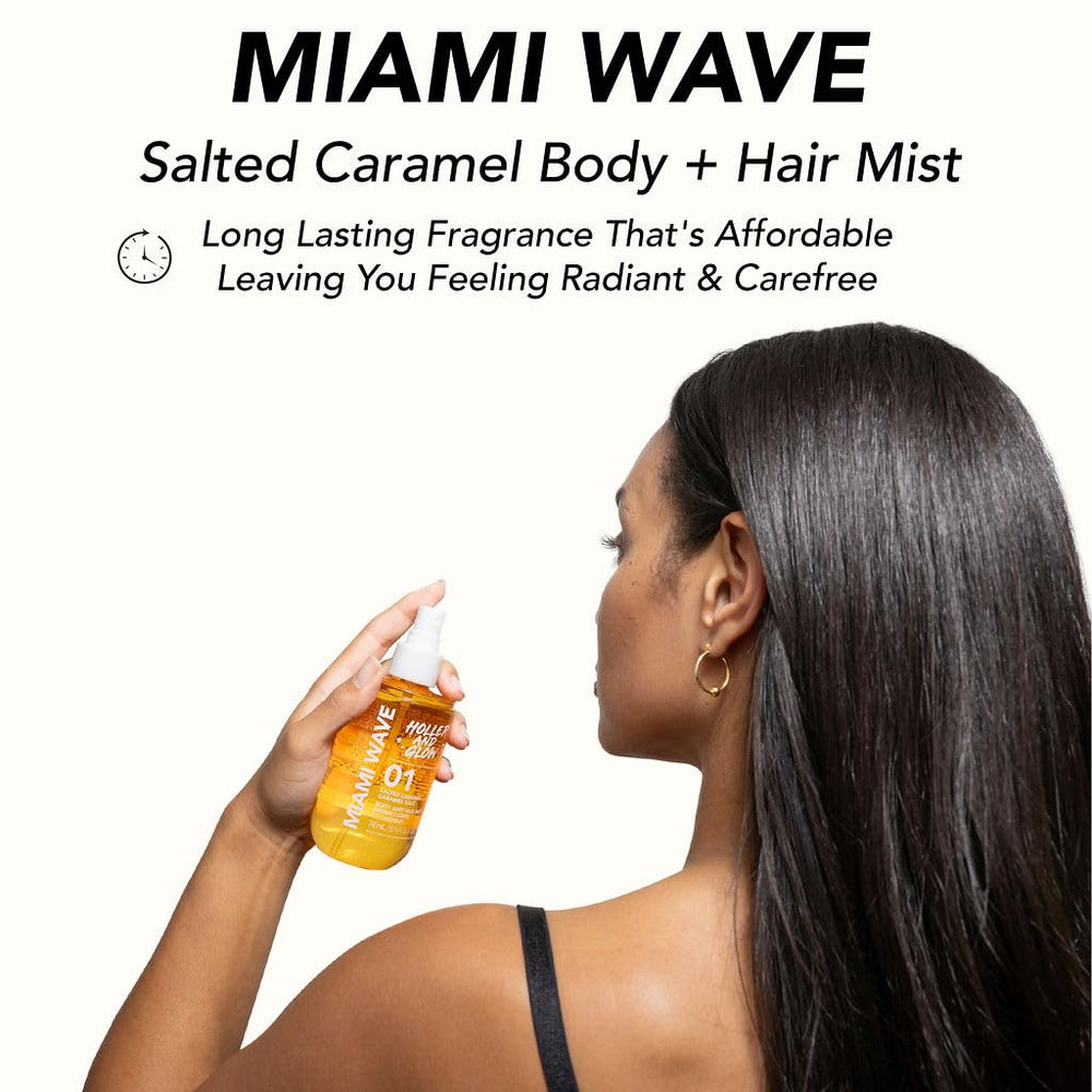 Holler & Glow Miami Wave salted caramel close-up for warm aroma.