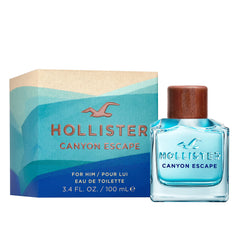 Hollister Canyon Escape bottle back view highlights premium design details.