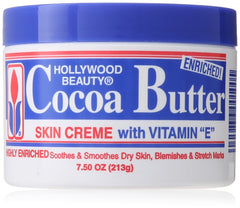 Crema de Hollywood Beauty cacao con vitamina E en frasco para hidratación