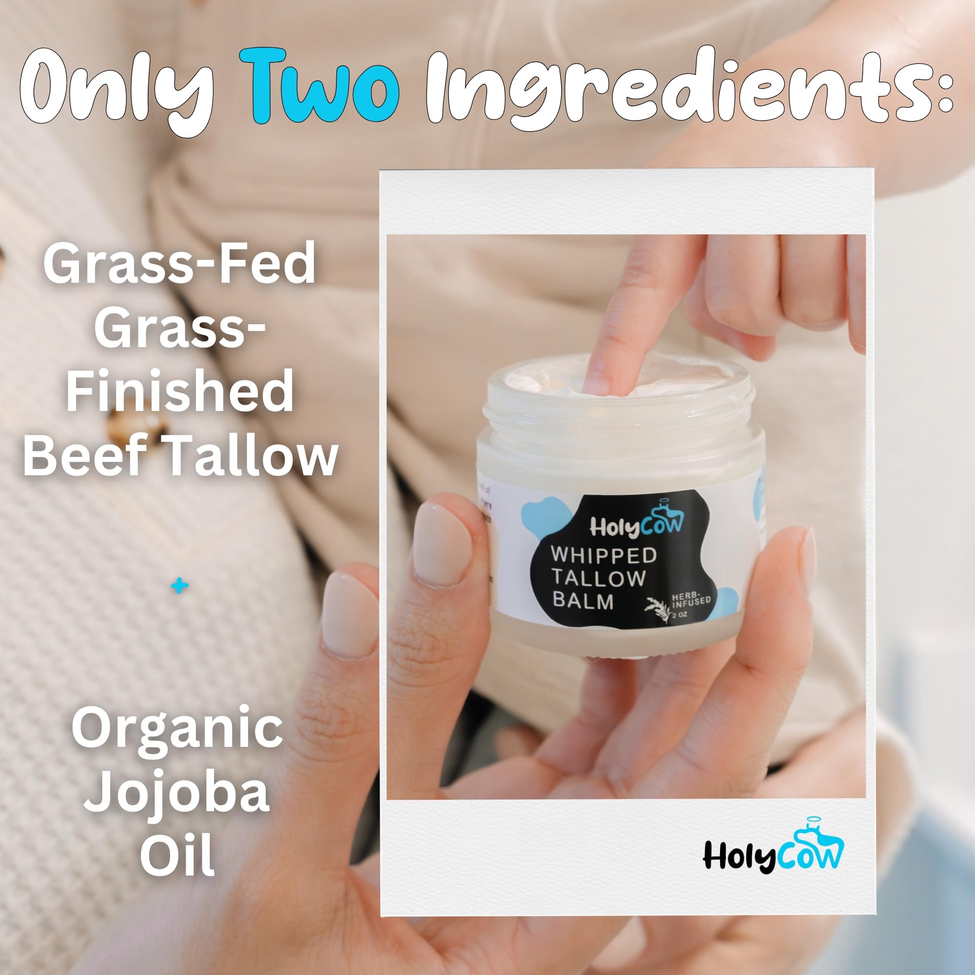 HolyCow herb-infused jojoba oil blend provides gentle, non-greasy moisture for the face