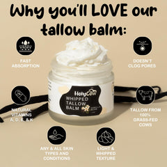 HolyCow grass-fed moisturizer close-up on smooth skin