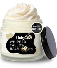 HolyCow whipped tallow balm vanilla jar for deep skin hydration