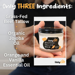 HolyCow whipped tallow with vanilla orange swatch reveals light scent and absorption