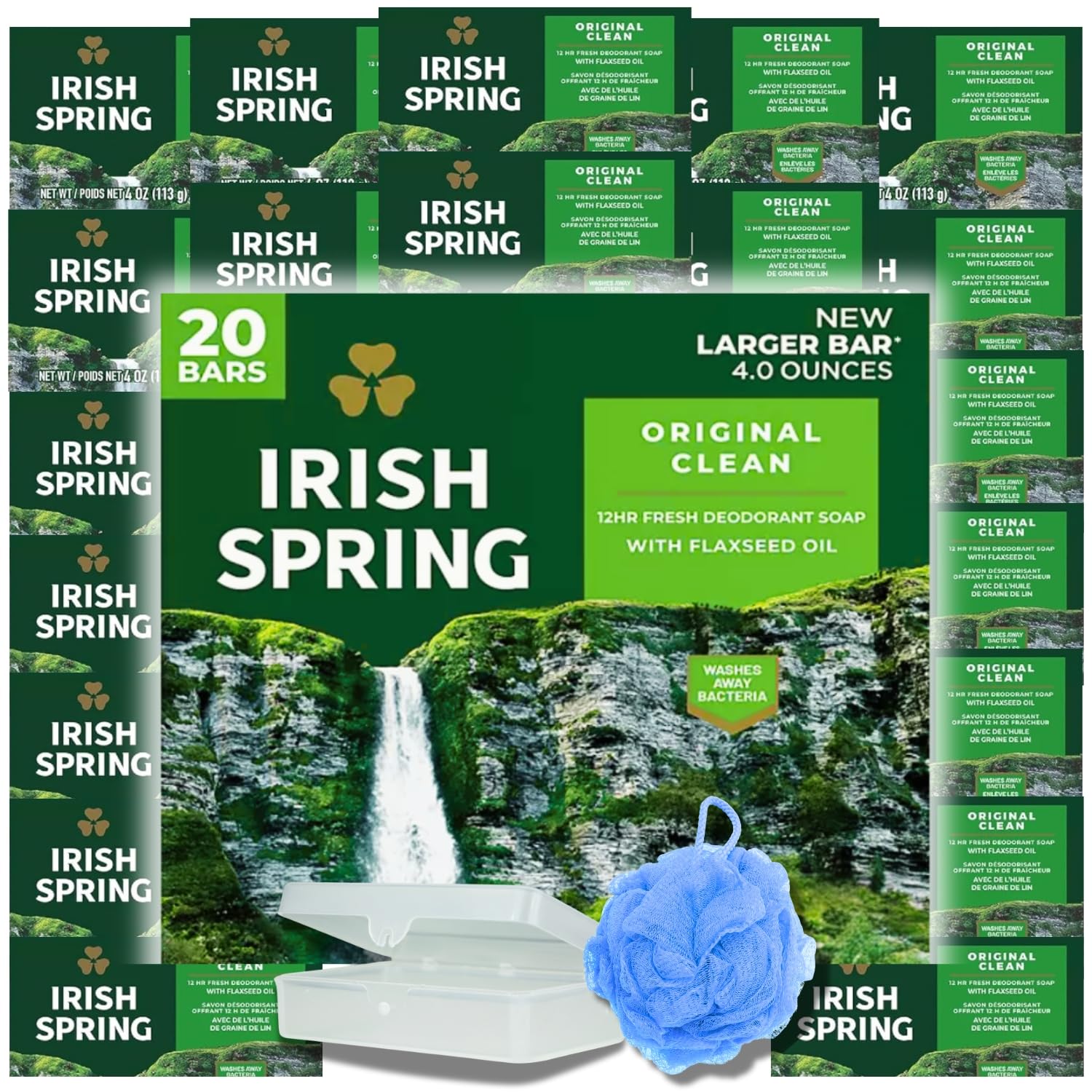 Jabón en barra Irish Spring Original Clean de 4oz para uso diario.