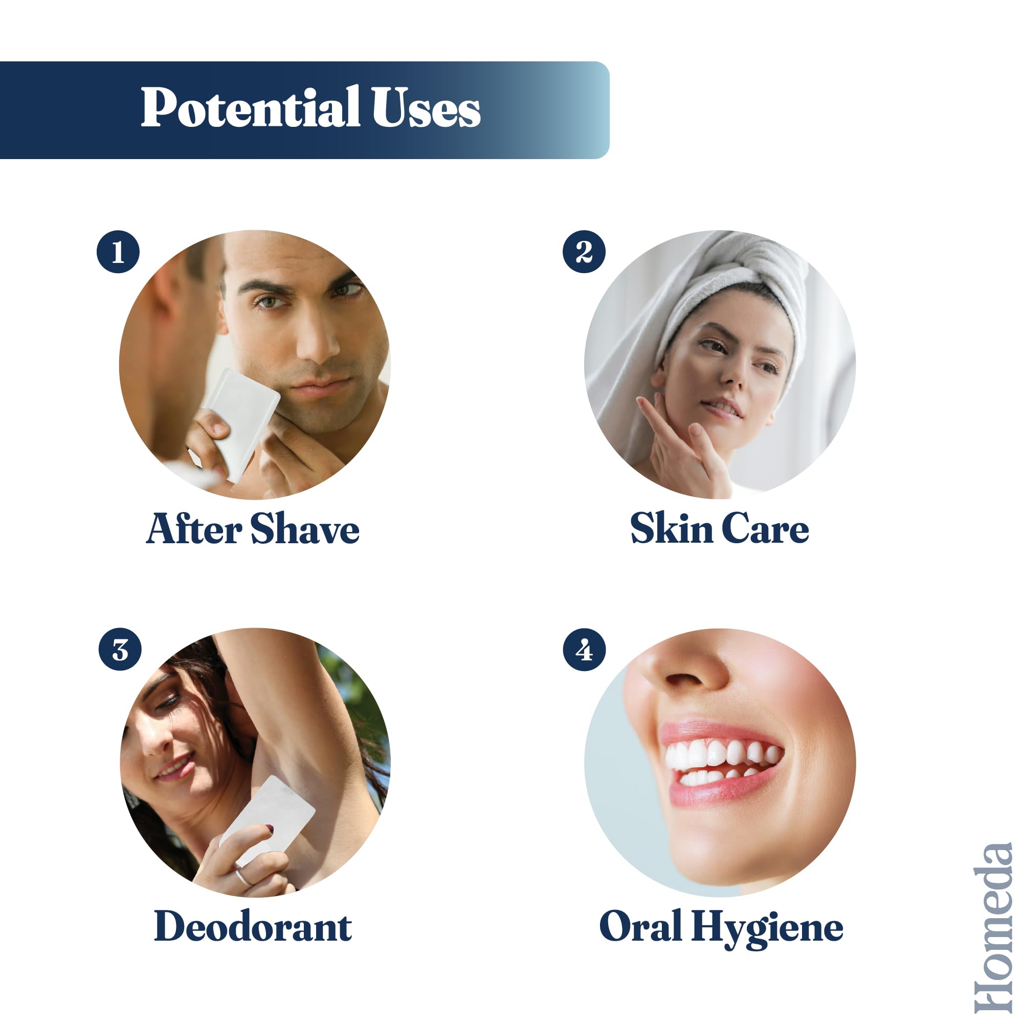 Homeda Alum Block face-care ready for gentle daily use