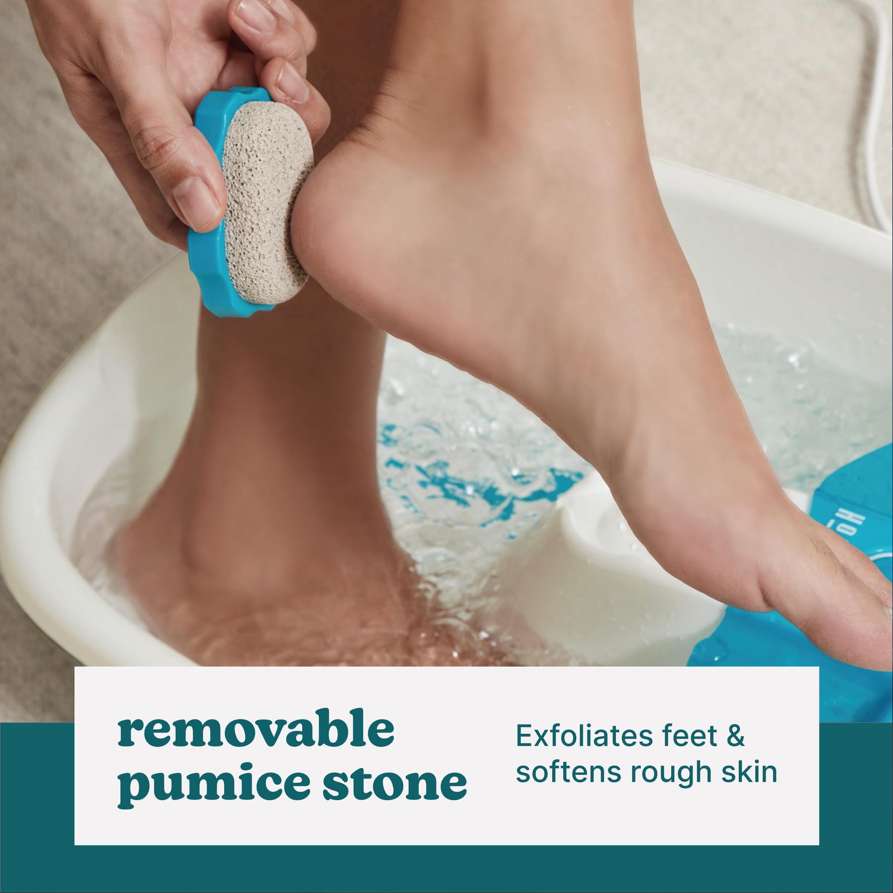 Homedics Bubble Mate Foot Spa feature heat maintains comfortable soak temperature