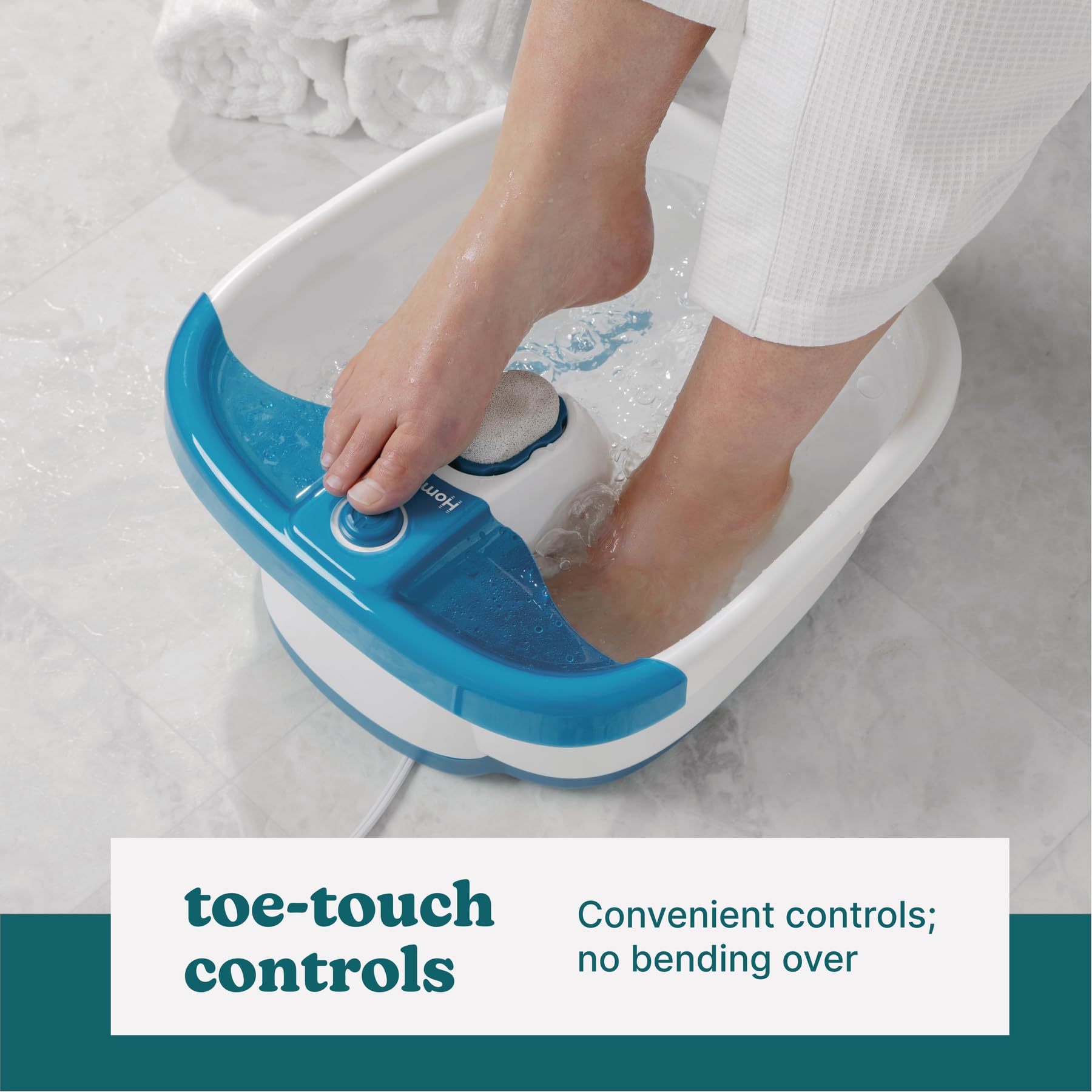 Homedics Bubble Mate Foot Spa raised massage nodes target pressure points