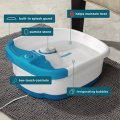 Homedics Bubble Mate Foot Spa splash guard helps keep surfaces clean