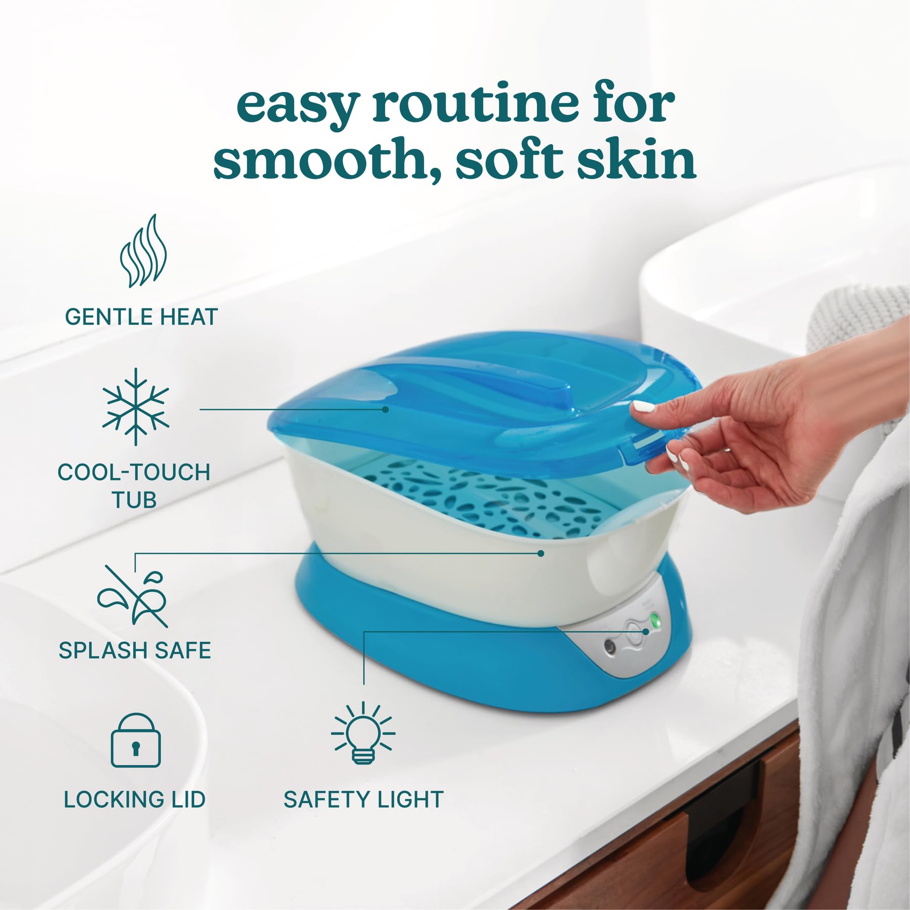 Homedics ParaSpa paraffin wax kit with 3 pounds for long-lasting use.