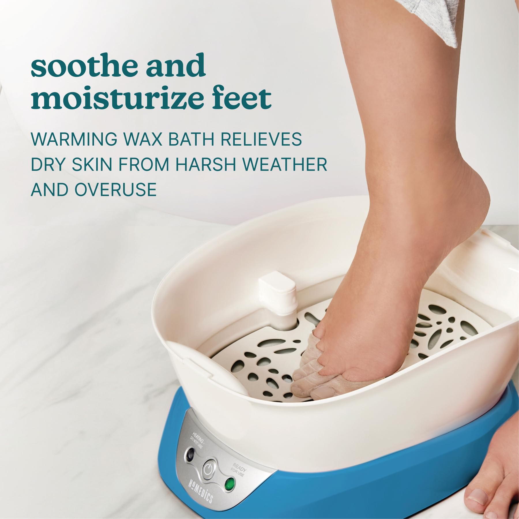 Homedics ParaSpa gentle heat promotes soothing moisturized hands.