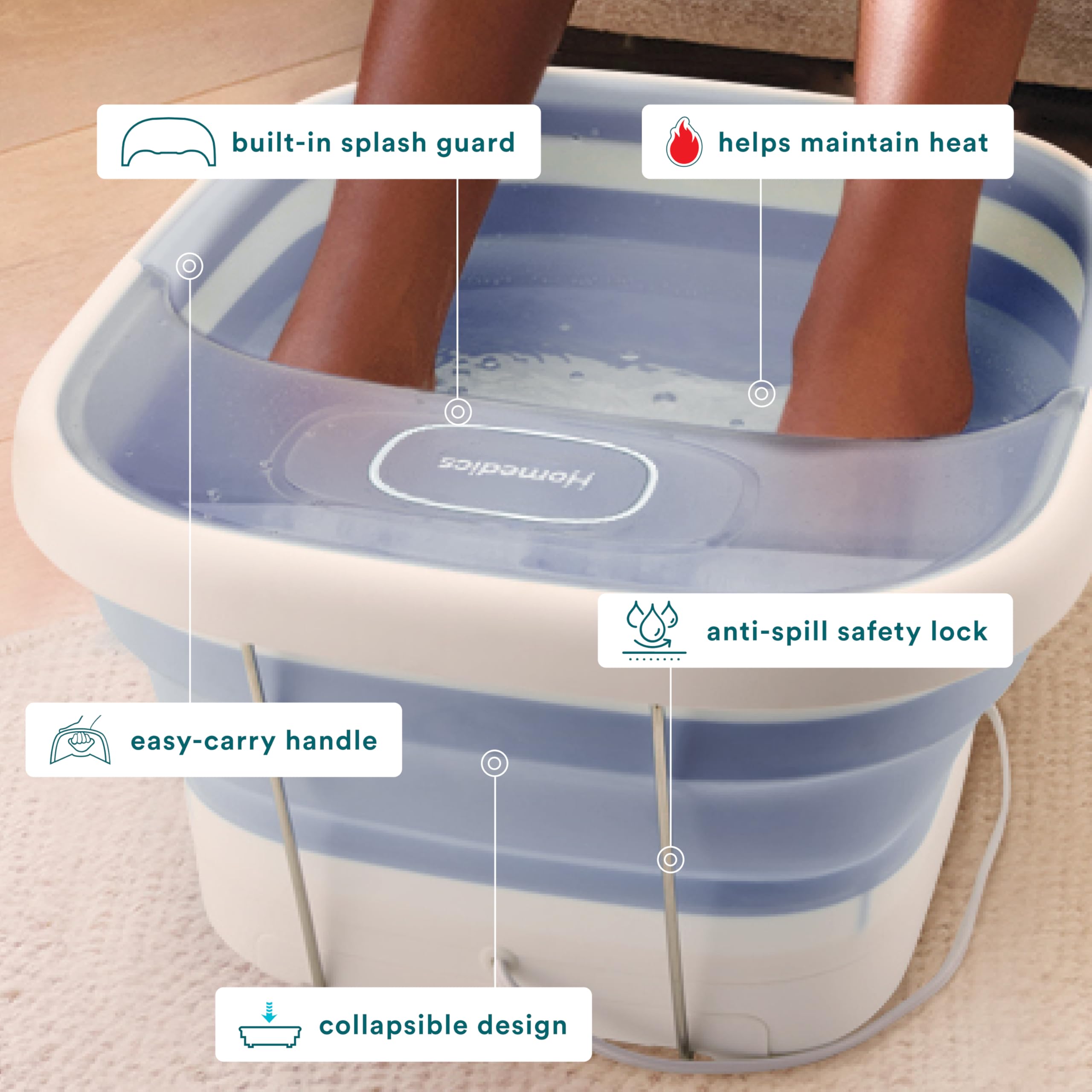 HoMedics footbath with safety-lock system for secure use