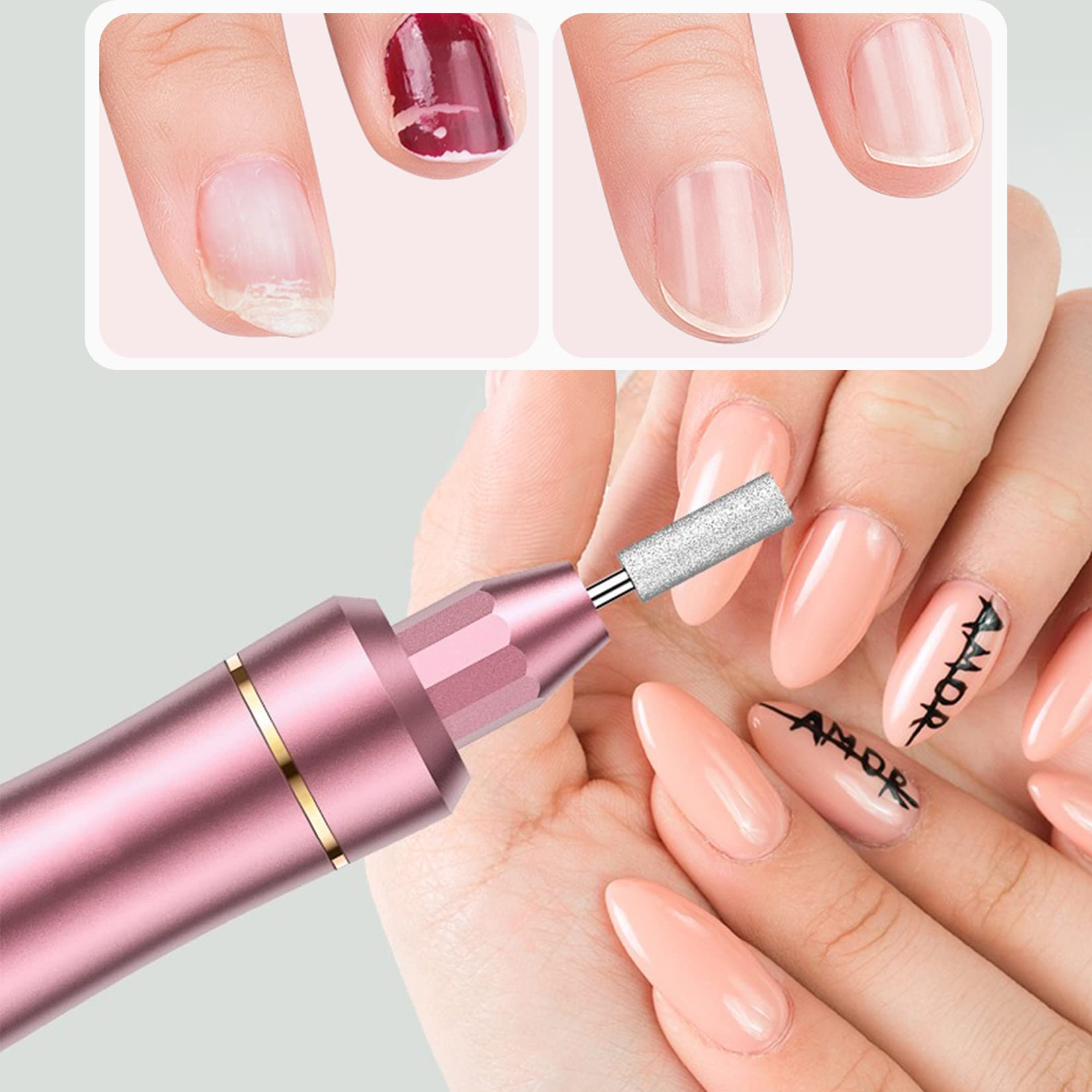 Homeet drill bits designed for natural and artificial nails.