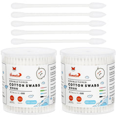HOMEFOX pointed-tip cotton swabs for precise cleaning and makeup touch-ups.