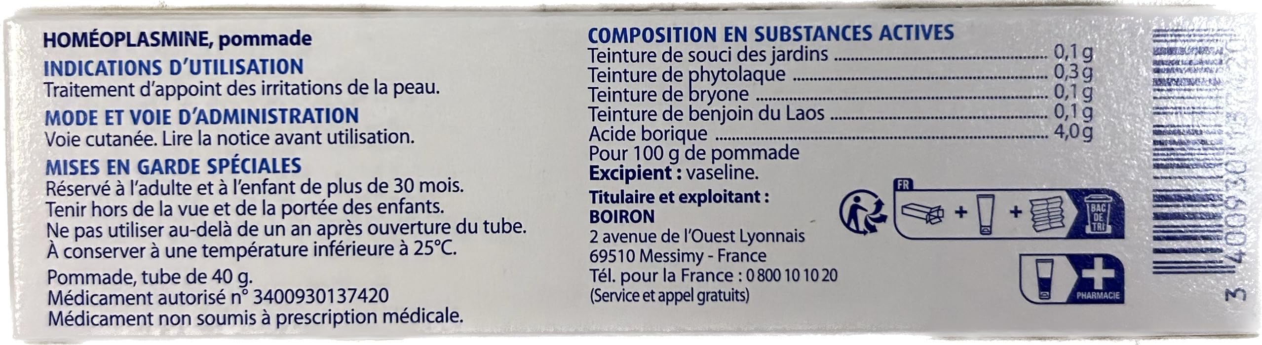Homeoplasmine XL tubo plástico práctico, empaque moderno para uso diario.