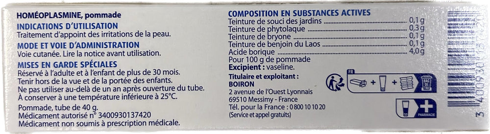 Homeoplasmine XL tubo plástico práctico, empaque moderno para uso diario.