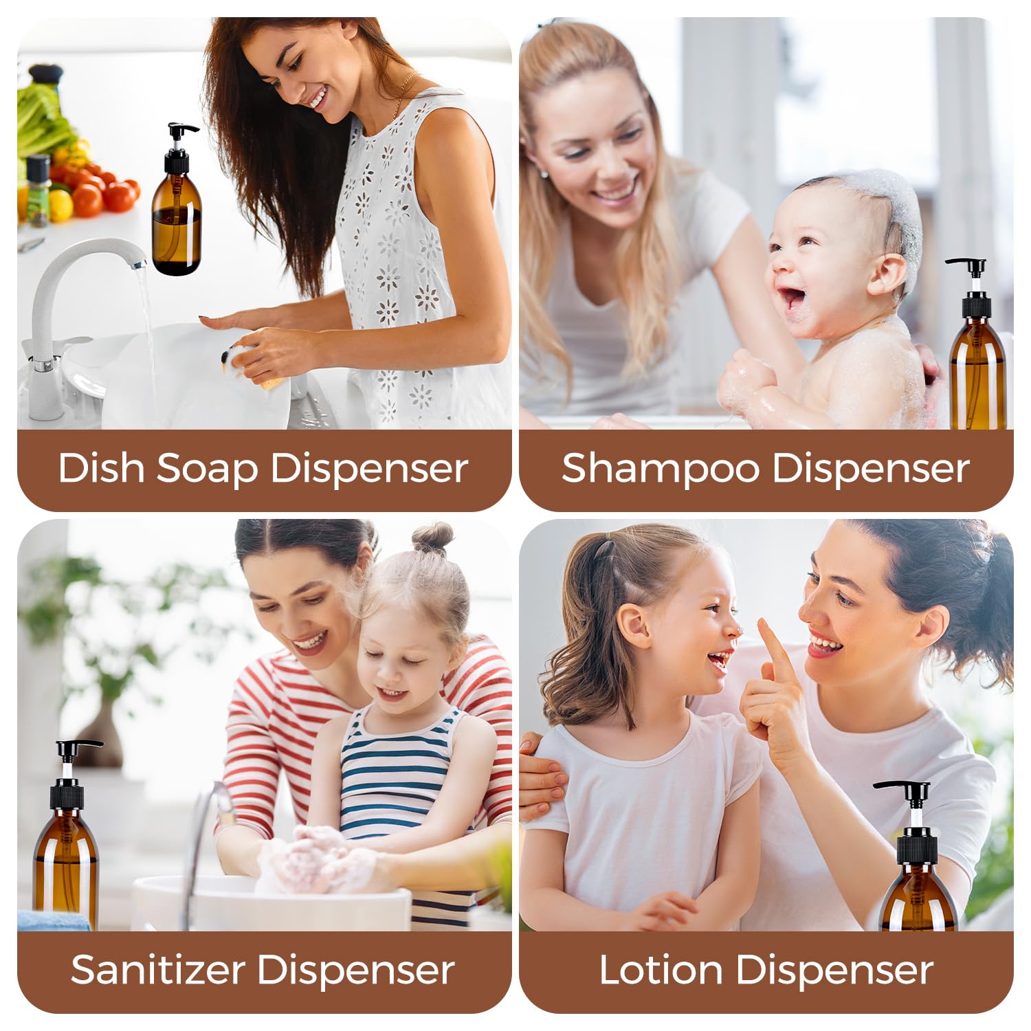HomePicker two-pack glass dispensers save space in kitchen and bathroom.