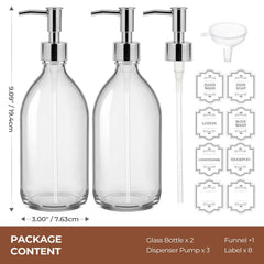 HomePicker clear glass bottle designed for soaps and lotions in shower