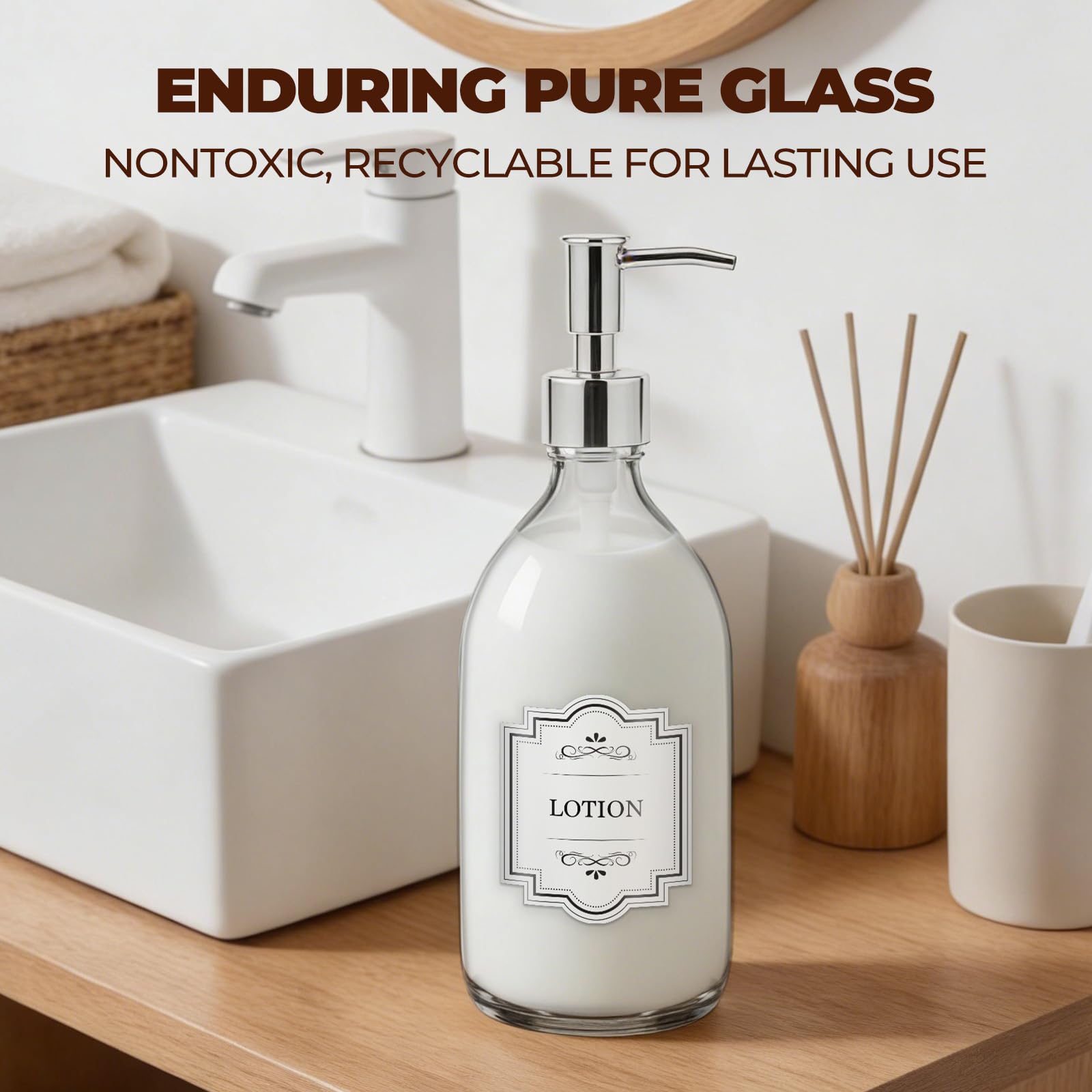 HomePicker dishwasher-safe glass dispenser for easy cleaning