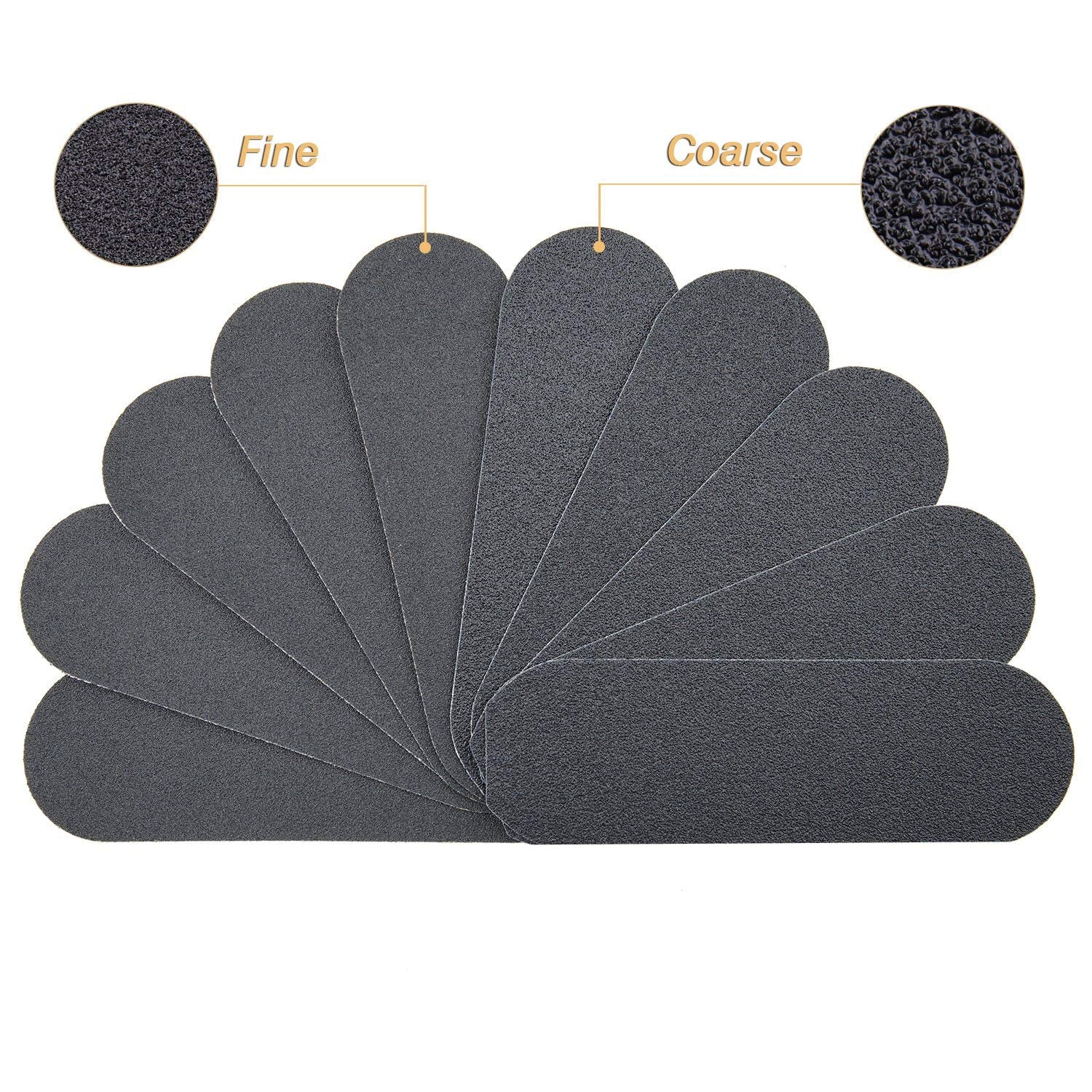Homeve packaging shows foot file with 10 replacement pads ready for use