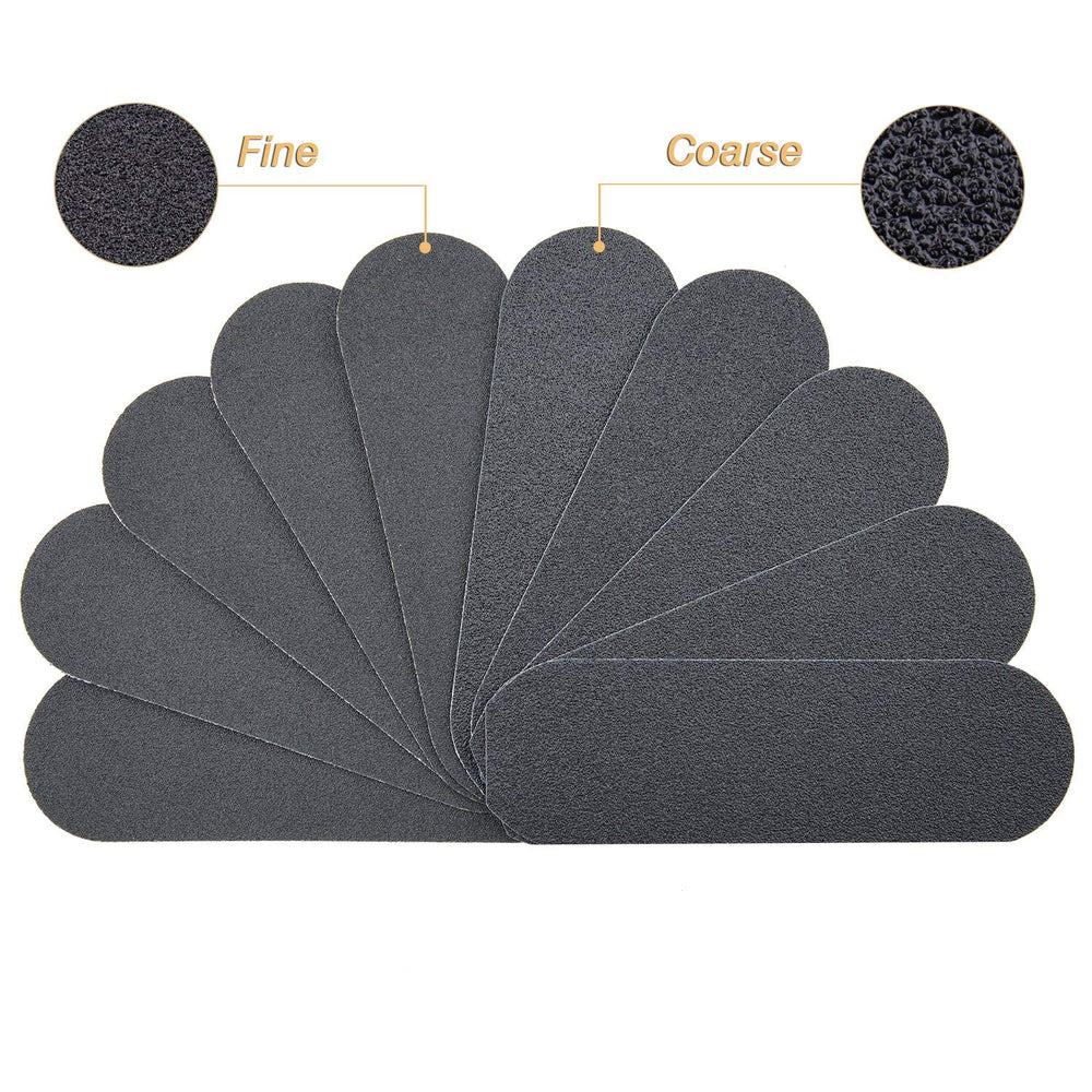 Homeve packaging shows foot file with 10 replacement pads ready for use