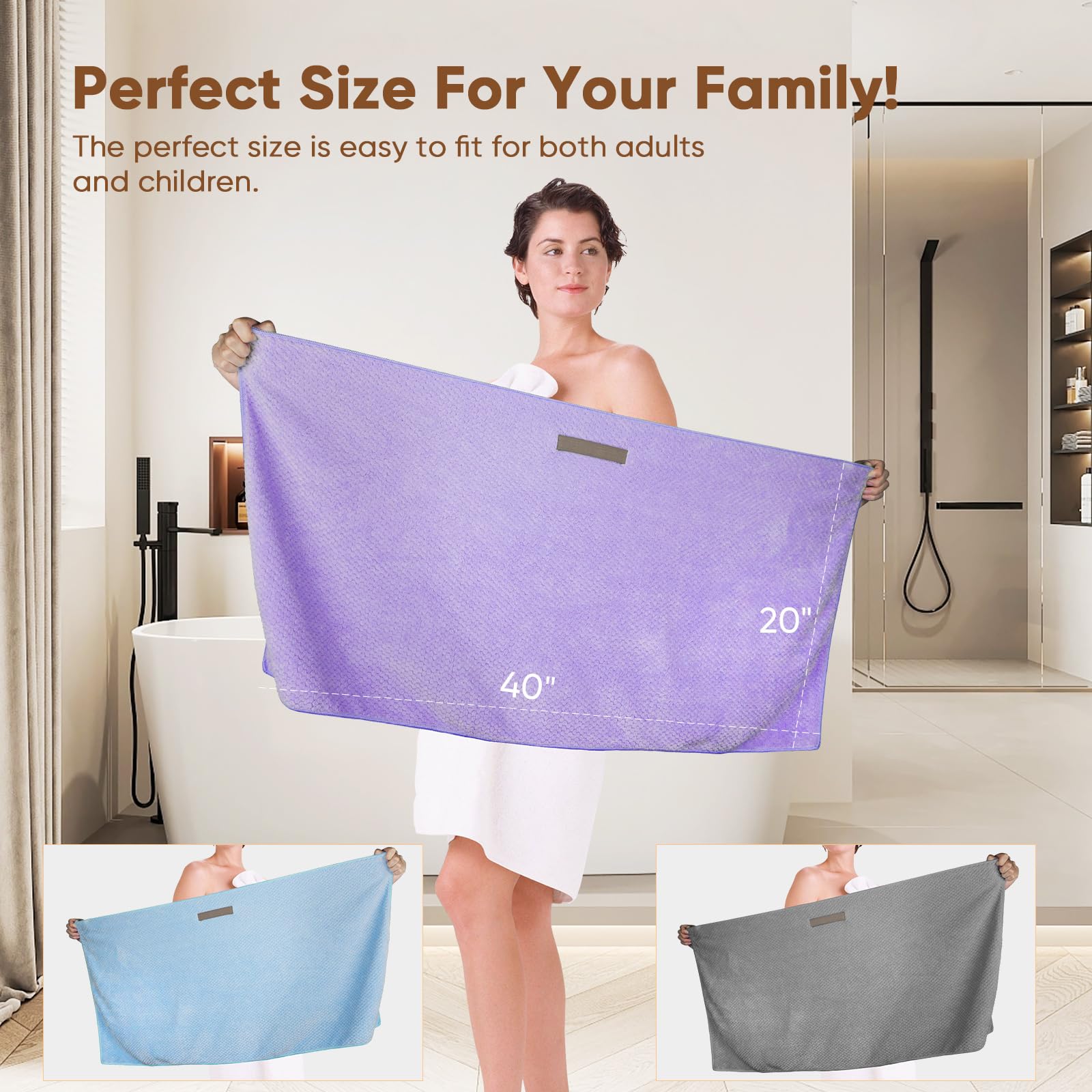 Colores disponibles morado azul gris para combinar.
