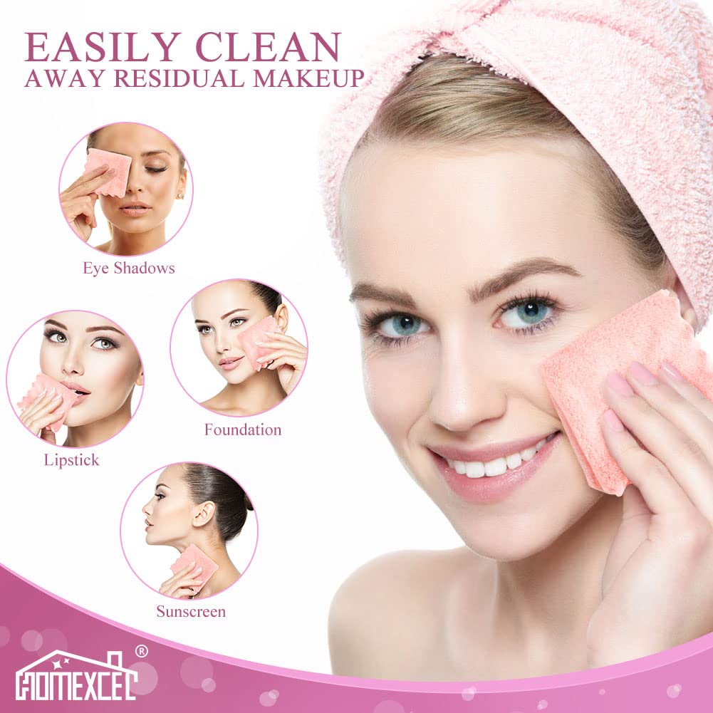HOMEXCEL paño para retirar maquillaje con agua tibia y limpiador suave