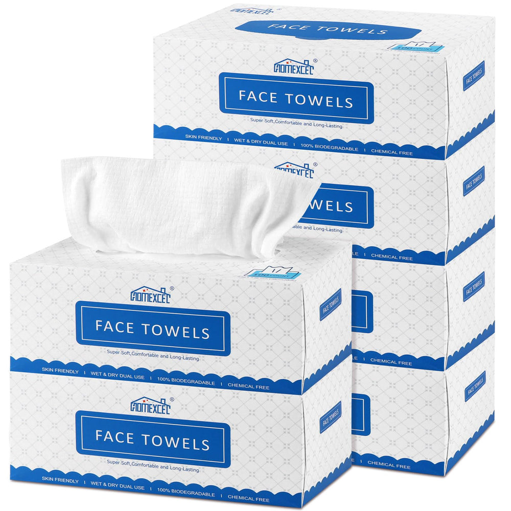 HOMEXCEL face towels two-sided texture for gentle wiping and deeper cleansing
