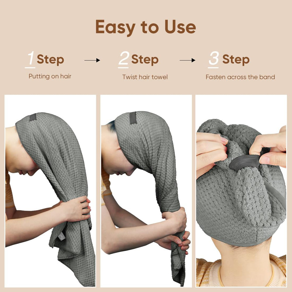 HOMEXCEL toalla con reducción de encrespamiento para cabello más manejable.
