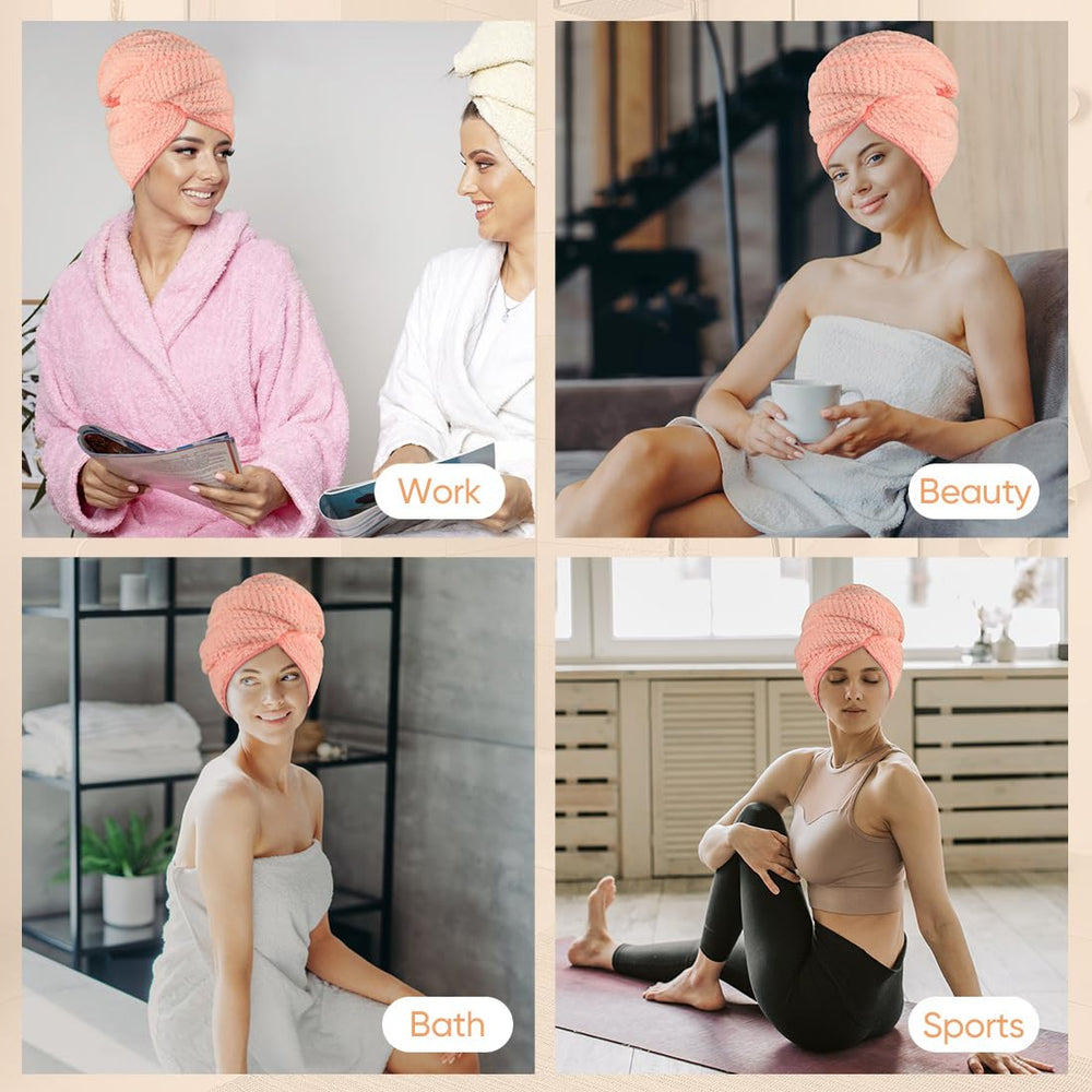Turbante HOMEXCEL con cinta elástica para un ajuste seguro durante el uso.