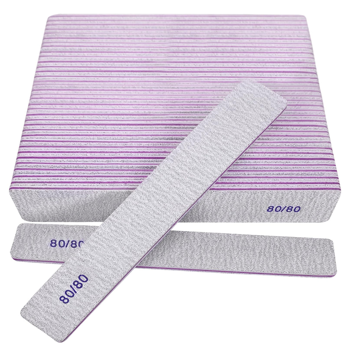 HomeyEra 80/80 grit nail files pack 24 for quick acrylic and gel nail shaping.