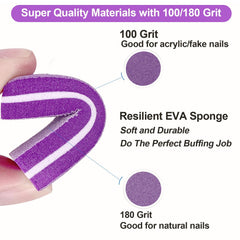 HomeyEra buffer block in use on natural nails before polish