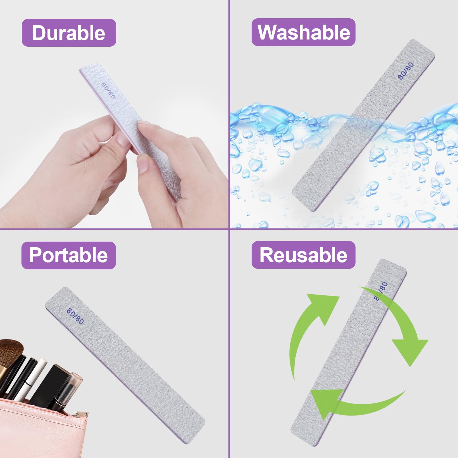 Ergonomic rectangular HomeyEra nail file for comfortable shaping